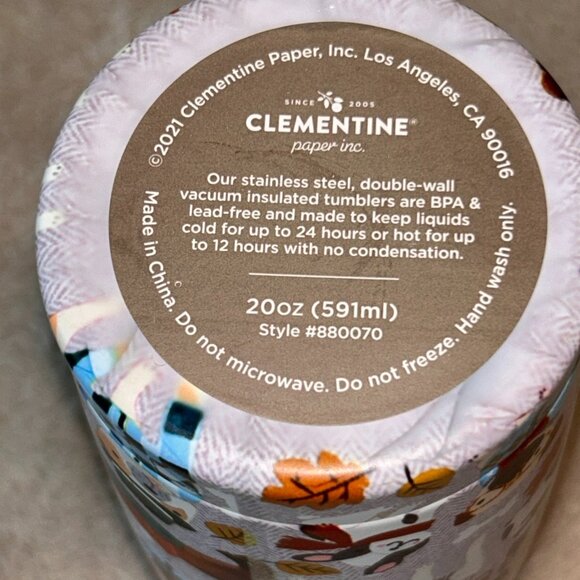 Clementine Paper Inc Dog Tweed Travel "Fall Dogs" Cup 20oz Tumbler With Lid #880 - Picture 11 of 11